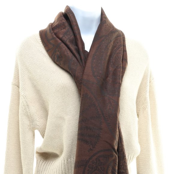WestLoop Pashmina Scarf • 22x66 • Brown Paisley • NWT - Picture 2 of 13